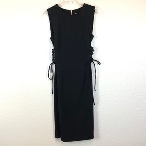 *Last Call* CALVIN KLEIN Black Corset Sheath Lace Up